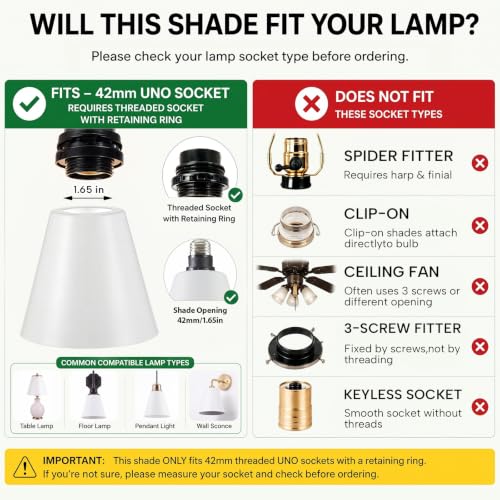 4 Pcs White Cone Industrial Replacement Lamp Shades (4 Count)