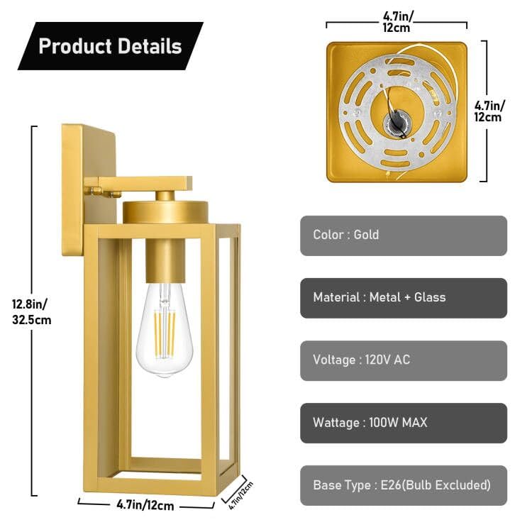 Outdoor Wall Light Fixtures (2 Count)