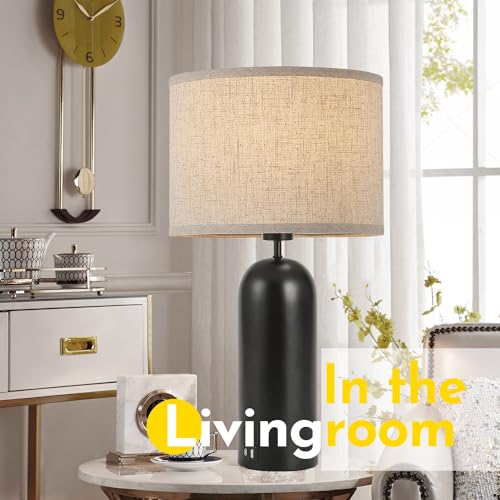 Table Lamps Set of 2 Touch Control Black&Cream Table Lamps 3 (2 Count)