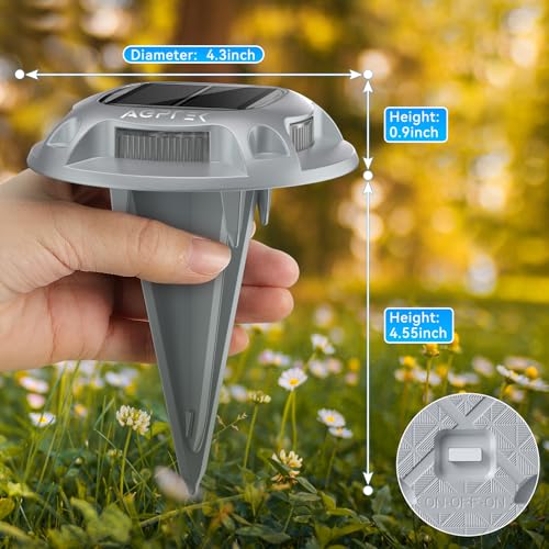 2 Colors in 1 Solar Driveway Light 1 Pack with Ground Spike Design