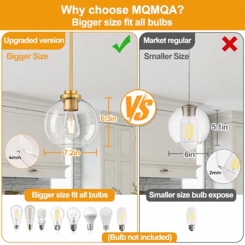 2 Pack Gold Globe Pendant Lights (2 Count)