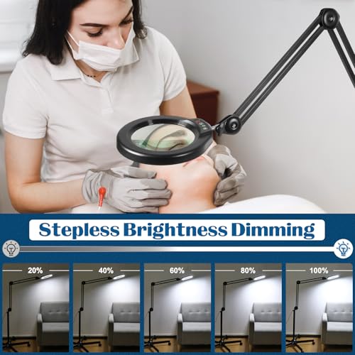 15X Magnifying Glass with Light and Stand