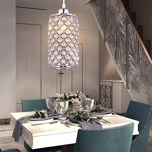 1 Light K9 Crystal Chandelier Pendant Light for Kitchen Island