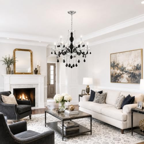 Saint Mossi Black and Clear Crystal Chandelier
