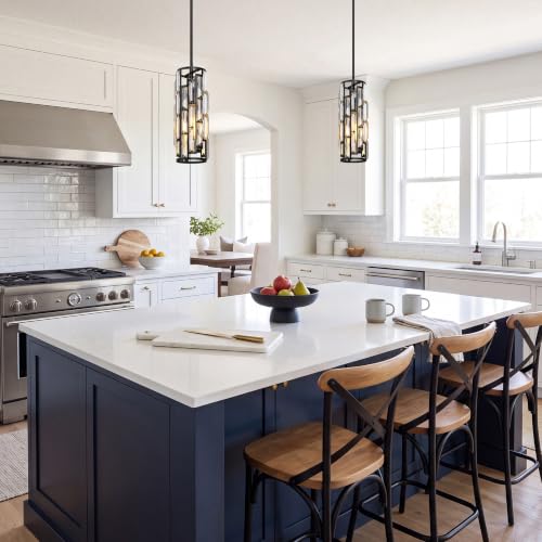 Black Pendant Lights Kitchen Island 2 Pack (2 Count)