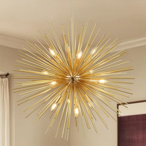 24" Gold Sputnik Chandelier 9