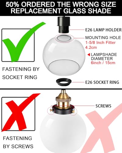 3 Pack Fixture Replacement Globe Shade (3 Count)