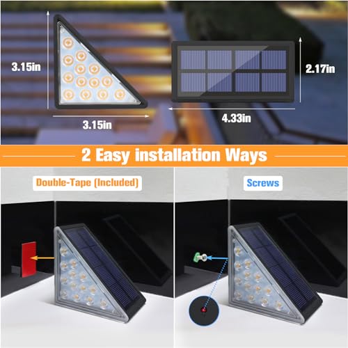 Solar Step Lights for Outside 12 Pack (12 Count)