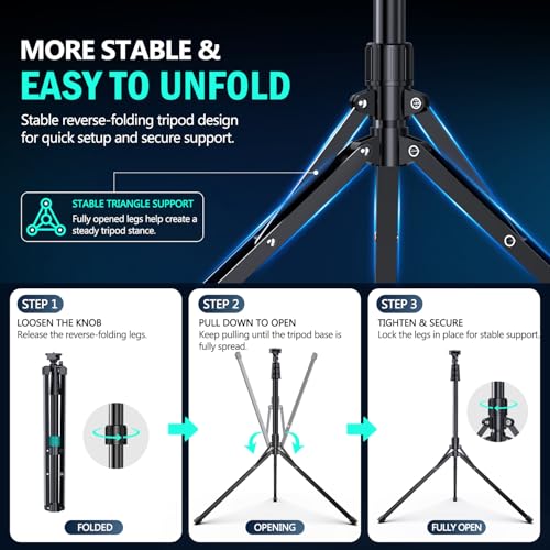 14'' LED Foldable Ring Light with 62'' Tripod Stand