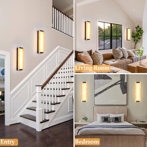 19.2in Alabaster Wall Sconces Set of Two (2 Count)