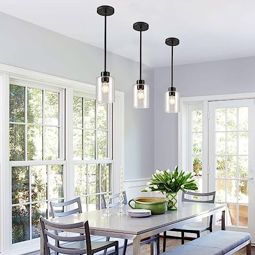 Black Pendant Lights Kitchen Island (3 Count)