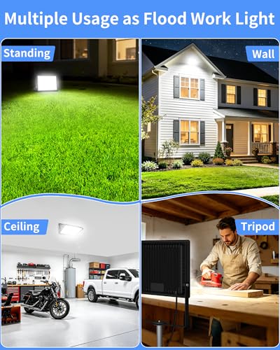 24000LM 200W LED Flood Light Outdoor Plug in (2 Count)