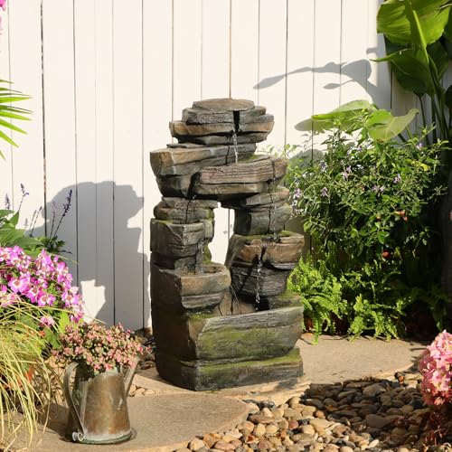 Arch Garden Fountain with LED Lights