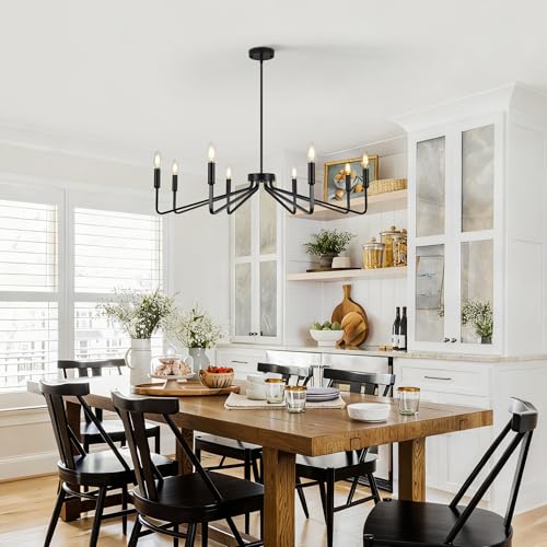8 Light Black Farmhouse Chandelier