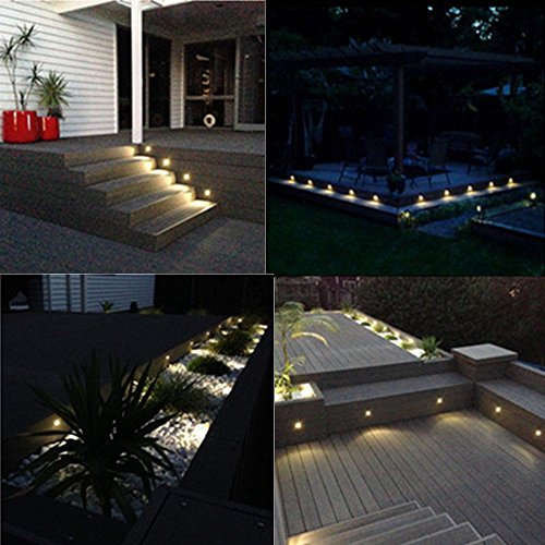 Warm White Low Voltage LED Deck Lights kit Φ1.38 Outdoor Garden Yard Decoration Lamp Recessed Landscape Pathway Step Stair Warm White LED Lighting