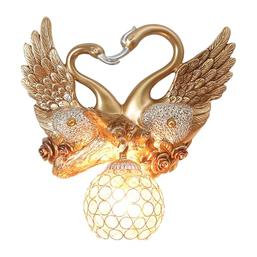 Gold Living Room Wall Sconce Vintage Crystal Glass Wall Lamp E26