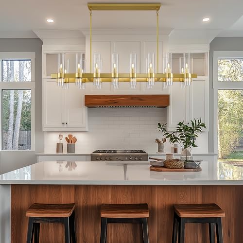 Modern Gold Linear Chandelier for Dining Room