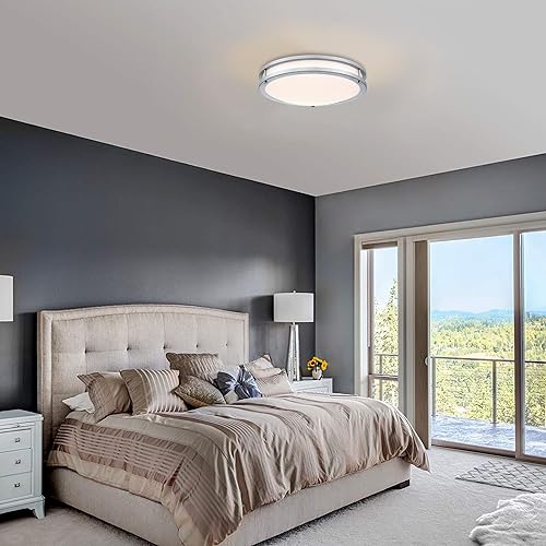16” Brushed Nickel Flush Mount Ceiling Light Fixture