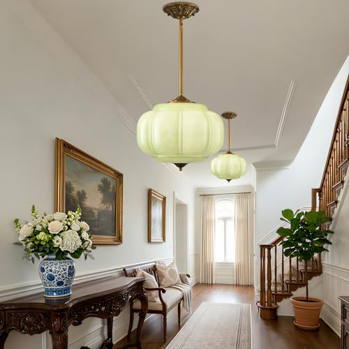 15 in Vintage Milk Glass Ceiling Light Fixture