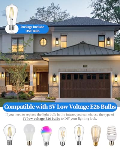 17" Solar Porch Lights Outdoor (2 Count)