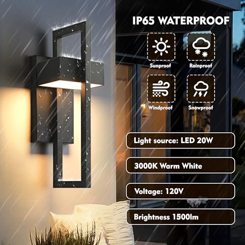 Modern Large Outdoor Wall Lights 3000K Integrated LED Outdoor Wall Sconces Lighting