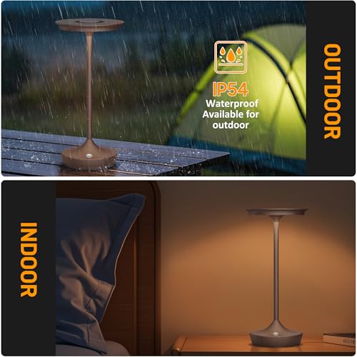 LED Rechargeable Cordless Outdoor 6000mAh Battery Table Lamp 2 (2 Count)