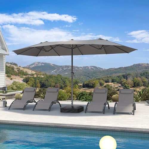 Patio Umbrella 14ft with Base UV Resistant Rectangle