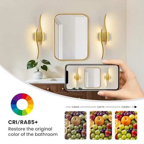 Gold LED Bathroom Vanity Lights