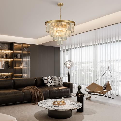 Gold Crystal Chandeliers for Dining Room
