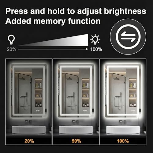 LED Bathroom Mirror with Lights (2 Count)