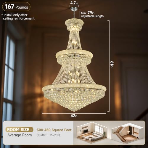 36 Lights High Ceiling Chandelier