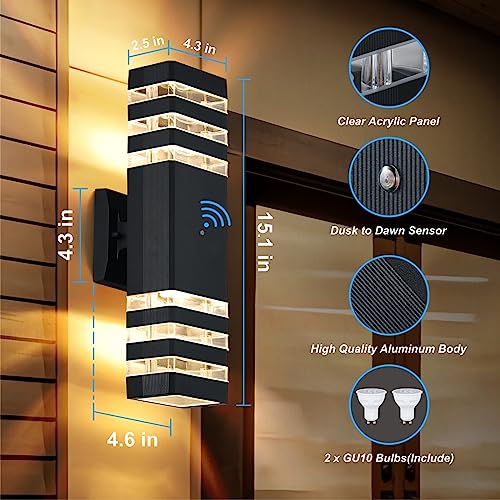 Dusk to Dawn Outdoor Wall Lights (2 Count)
