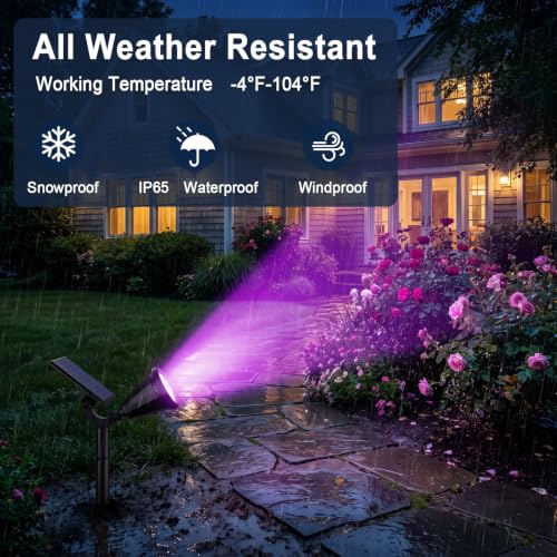 Solar Lights Outdoor Waterproof Flag Spotlights 2 Pack (2 Count)
