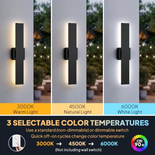 2 Pack LED Outdoor Wall Lights (23.6in)