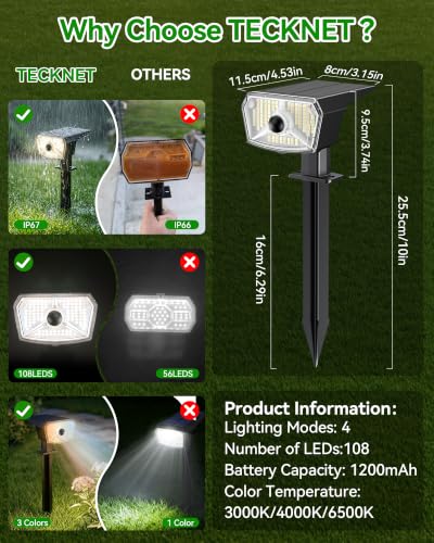 Solar Lights Outdoor Waterproof (4 Count)