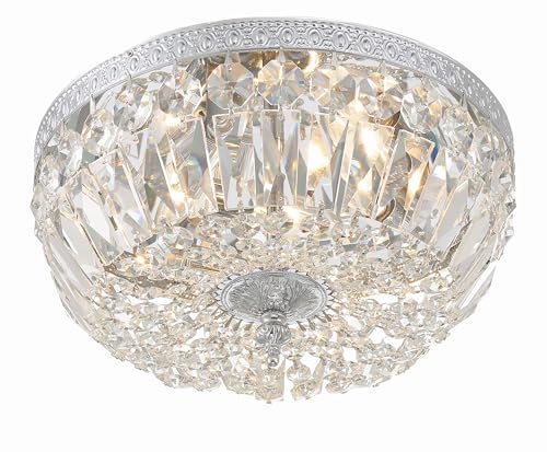 3 Light Clear Italian Crystal Flush Mount
