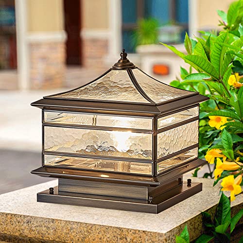 Vintage Copper Outdoor Pillar Light for Patio Garden Fence