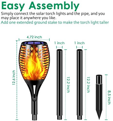 Flickering Flame Solar Torch Lights Outdoor (4 Count)