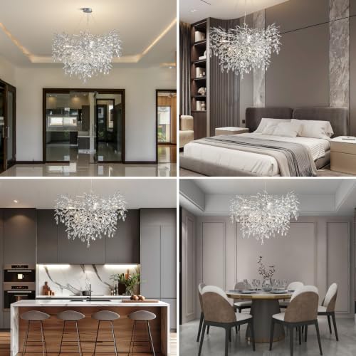 40" Silver Tree Branch Chandelier