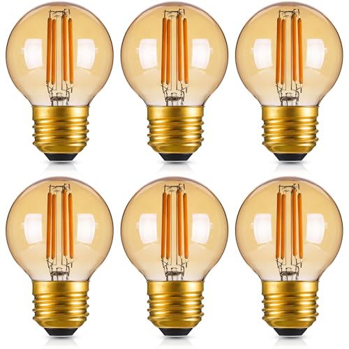 Dimmable G16.5 Amber Edison light Bulb 40 Watt (6 Count)
