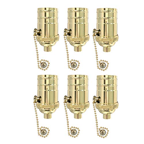 Vintage On Off Pull Chain Lamp Socket (6 Count)