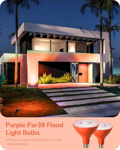 Halloween PAR38 LED Flood Orange Light Bulbs Dimmable 4 Pack (4 Count)