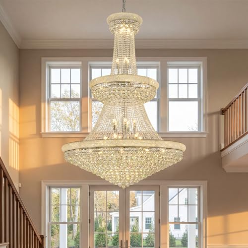 42 Lights Large Crystal Chandelier 48