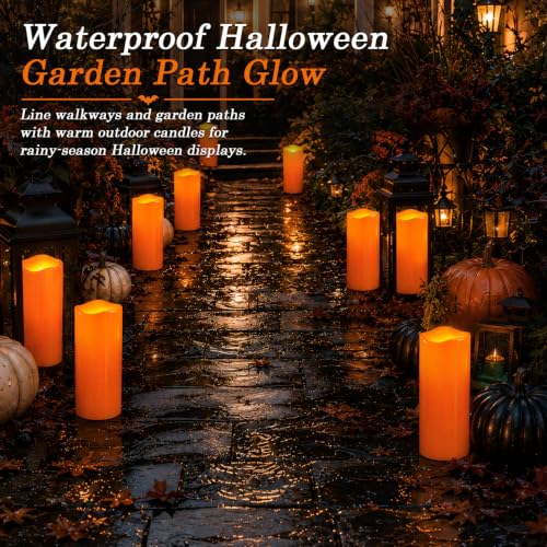 Large Orange Flameless Candles