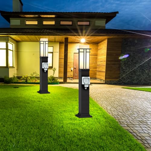 Outdoor Lamp Post with Outlet