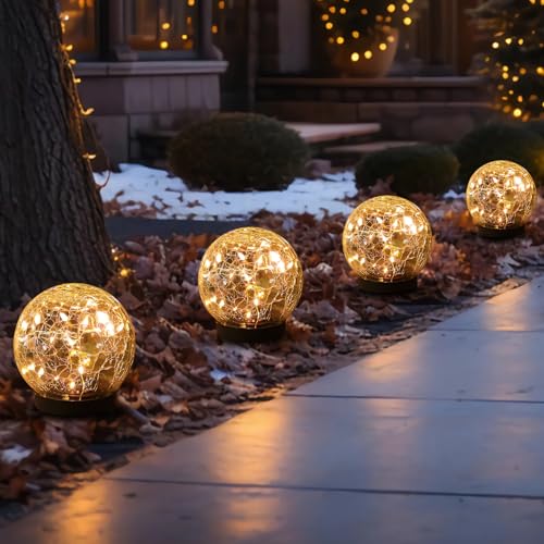 Solar Globe Lights Outdoor Waterproof (4 Count)