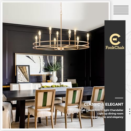Brushed Gold Chandelier Light Fixture 9