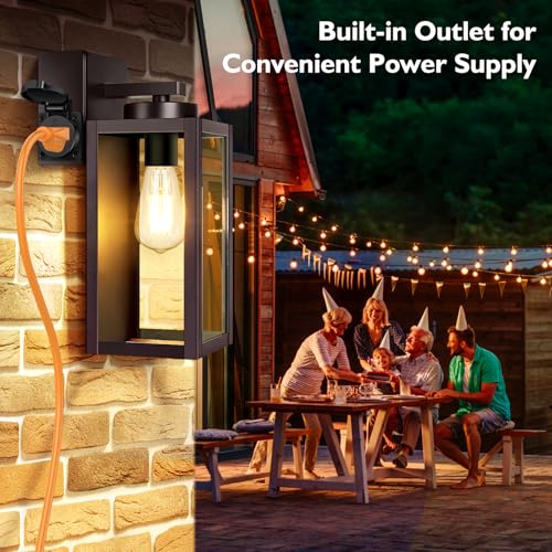 Porch Lights with Outlet (2 Count)