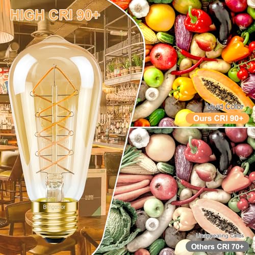 Dimmable E26 LED Edison Bulbs 60 Watt Equivalent (4 Count)