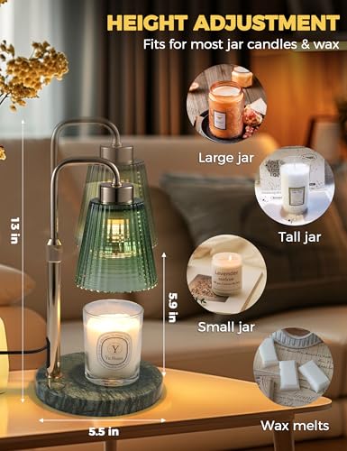 Marble Candle Warmer Lamp Green with Cycle Timer